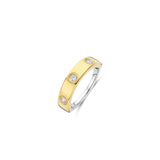 Ti Sento Sterling Silver Classic CZ Studded Ring Golden 5mm