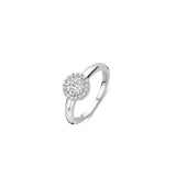 Ti Sento Sterling Silver Classic Round Halo CZ Ring 9mm