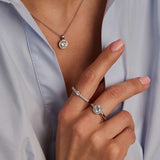 Ti Sento Sterling Silver Classic Round Halo CZ Ring 9mm