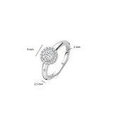 Ti Sento Sterling Silver Classic Round Halo CZ Ring 9mm