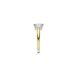 Ti Sento Sterling Silver Classic Rectangular Three Stone CZ Ring Golden 9.5mm
