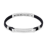 Nomination Manvision Bracelet, Stainless Steel Leather CZ