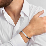 Nomination Manvision Bracelet, Stainless Steel Leather CZ