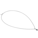 Nomination Manvision Cross Necklace, Stainless Steel Leather CZ