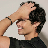 Nomination Manvision Black Agate Anchor Bracelet, Stainless Steel