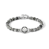 Nomination Manvision Grey Jasper Wind Rose Bracelet, Stainless Steel