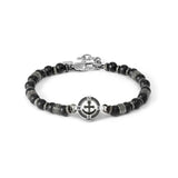 Nomination Manvision Black Agate Anchor Bracelet, Stainless Steel