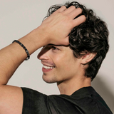 Nomination Manvision Black Agate Bead Bracelet, Stainless Steel