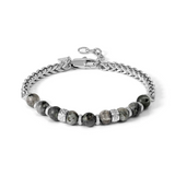 Nomination Manvision Grey Jasper Bead Bracelet, Stainless Steel