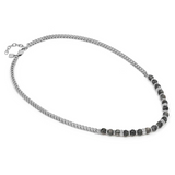 Nomination Manvision Grey Jasper Bead Necklace, Stainless Steel