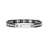 Nomination Virtus Code Bar Bracelet, Stainless Steel Black Diamond