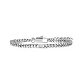 Nomination Virtus Code Curb Bracelet, Stainless Steel Diamond