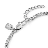 Nomination Virtus Code Curb Bracelet, Stainless Steel Black Diamond