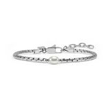 Nomination Bold Steel Bead Bracelet, Stainless Steel White Pearl