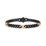 Nomination Bold Steel Curb Bracelet, Stainless Steel Black & Gold