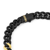 Nomination Bold Steel Chunky Curb Bracelet, Stainless Steel Black & Gold