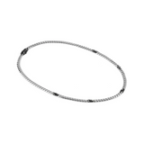 Nomination Bold Steel Curb Chain Necklace, Stainless Steel & Black