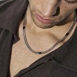 Nomination Bold Steel Curb Chain Necklace, Stainless Steel & Black