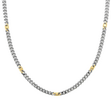 Nomination Bold Steel Curb Chain Necklace, Stainless Steel & Gold Colour