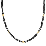 Nomination Bold Steel Curb Chain Necklace, Stainless Steel Black & Gold