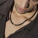 Nomination Bold Steel Curb Chain Necklace, Stainless Steel Black & Gold
