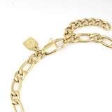Nomination Bold Steel Figaro Necklace, Stainless Steel Gold Colour