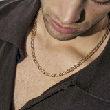 Nomination Bold Steel Figaro Necklace, Stainless Steel Gold Colour
