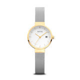 Bering Solar White Gold Silver 26mm Case Watch