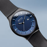 Bering Solar Blue Black 40mm Case Watch