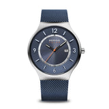 Bering Solar Blue Silver 41mm Case Watch