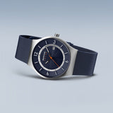 Bering Solar Blue Silver 41mm Case Watch