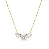 Nomination Colour Wave Trilogy Necklace, Sterling Silver Gold Plated CZ
