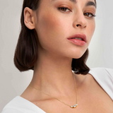 Nomination Colour Wave Trilogy Necklace, Sterling Silver Gold Plated CZ