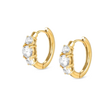 Nomination Colour Wave Trilogy Hoop Earrings, Sterling Silver Gold Plated CZ