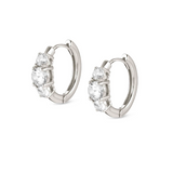 Nomination Colour Wave Trilogy Hoop Earrings, Sterling Silver Rhodium Plated CZ