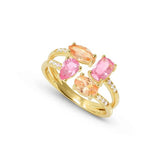Nomination Colour Wave Aurora Edition Ring, Sterling Silver Gold Plated CZ