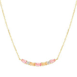 Nomination Colour Wave Aurora Edition Short Bar Necklace, Sterling Silver Gold Plated CZ
