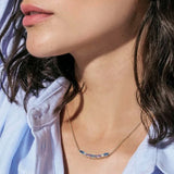 Nomination Colour Wave Aurora Edition Short Bar Necklace, Sterling Silver CZ