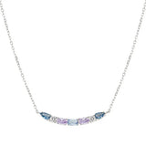 Nomination Colour Wave Aurora Edition Short Bar Necklace, Sterling Silver CZ