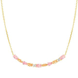 Nomination Colour Wave Aurora Edition Long Bar Necklace, Sterling Silver Gold Plated CZ