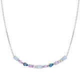 Nomination Colour Wave Aurora Edition Long Bar Necklace, Sterling Silver CZ