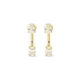 Nomination Colour Wave Aurora Edition Stud Earrings with Jackets, Sterling Silver Gold Plated CZ