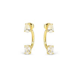 Nomination Colour Wave Aurora Edition Stud Earrings with Jackets, Sterling Silver Gold Plated CZ