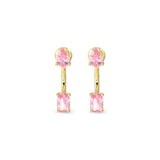 Nomination Colour Wave Aurora Edition Stud Earrings with Jackets, Sterling Silver Gold Plated CZ