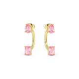 Nomination Colour Wave Aurora Edition Stud Earrings with Jackets, Sterling Silver Gold Plated CZ