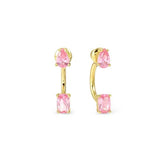 Nomination Colour Wave Aurora Edition Stud Earrings with Jackets, Sterling Silver Gold Plated CZ