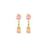 Nomination Colour Wave Aurora Edition Stud Earrings with Jackets, Sterling Silver Gold Plated CZ
