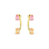 Nomination Colour Wave Aurora Edition Stud Earrings with Jackets, Sterling Silver Gold Plated CZ