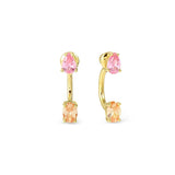 Nomination Colour Wave Aurora Edition Stud Earrings with Jackets, Sterling Silver Gold Plated CZ