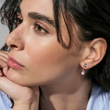 Nomination Colour Wave Aurora Edition Stud Earrings with Jackets, Sterling Silver CZ